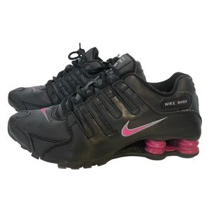 NIKE SHOX Running Shoes Black Pink 366571-061 Women Size 8